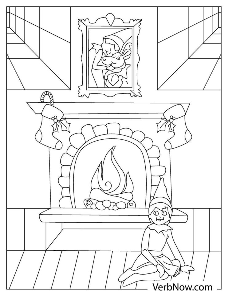 Free ELF ON THE SHELF Coloring Pages for Download (Printable PDF)
