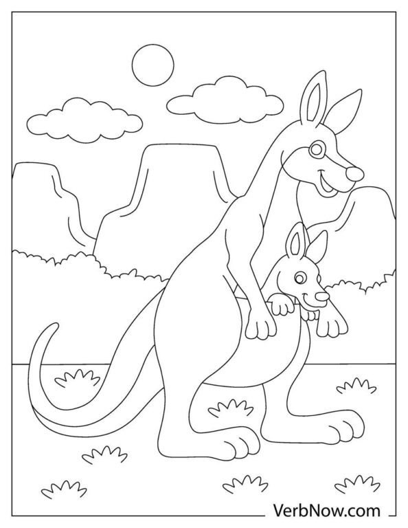 Free KANGAROO Coloring Pages for Download (Printable PDF)