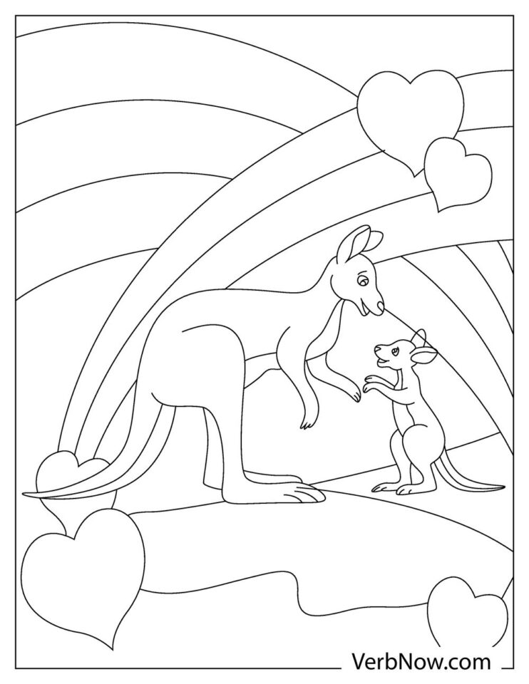 Free KANGAROO Coloring Pages for Download (Printable PDF)