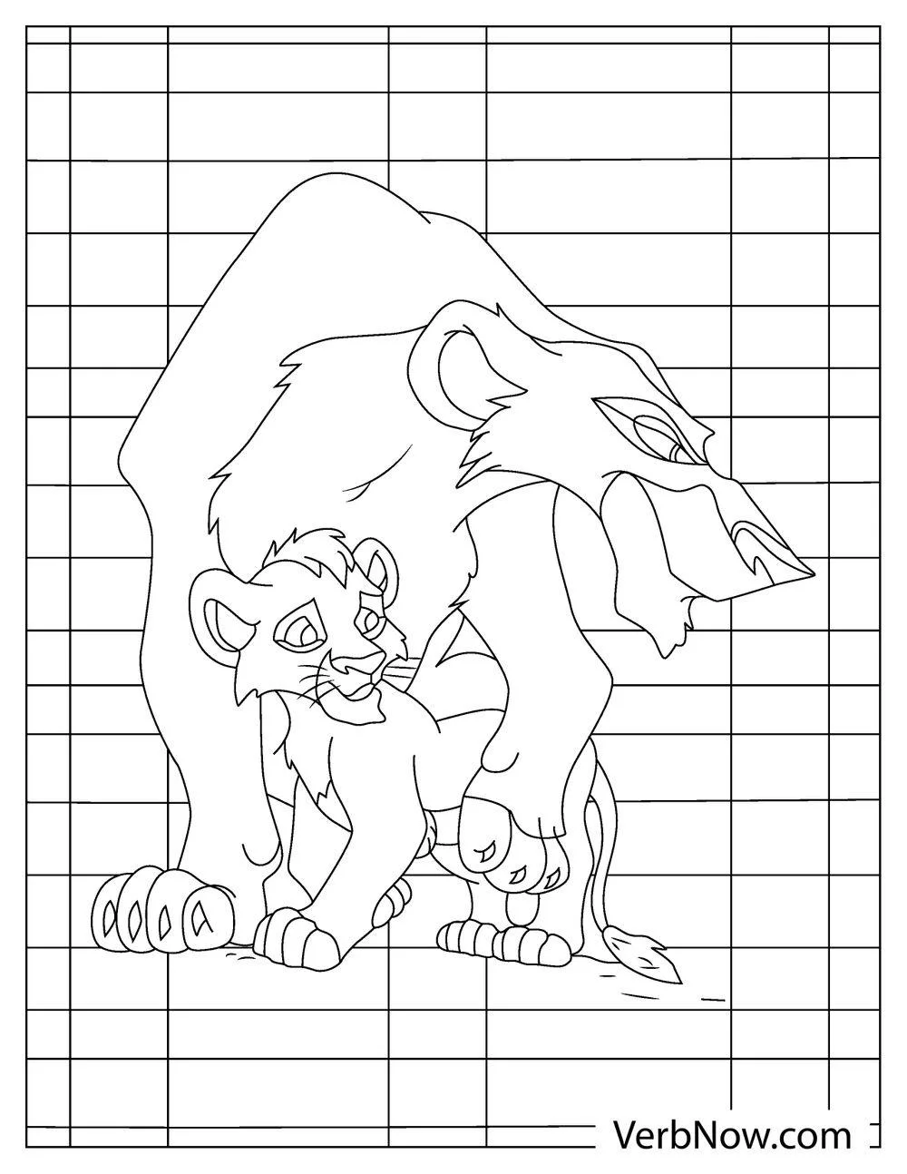 Young Simba coloring page for kids