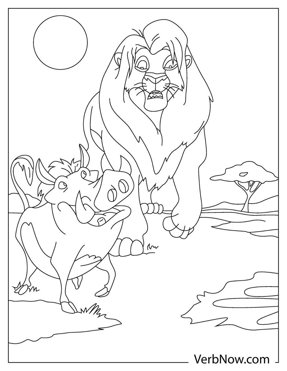 Scar with wild boar coloring sheet

