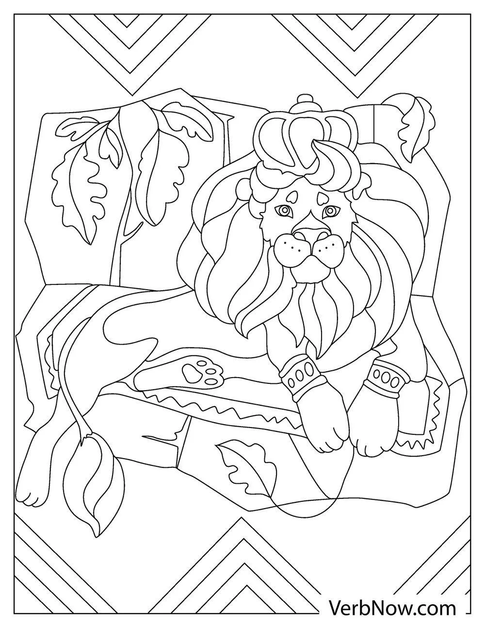 Simba sitting on the throne coloring page