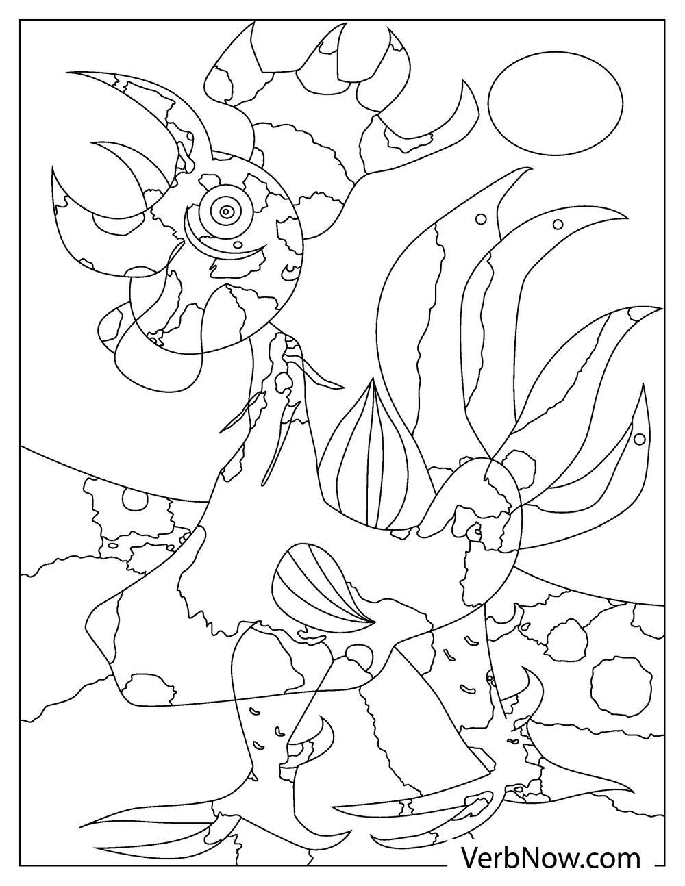 Printable rooster coloring page for children