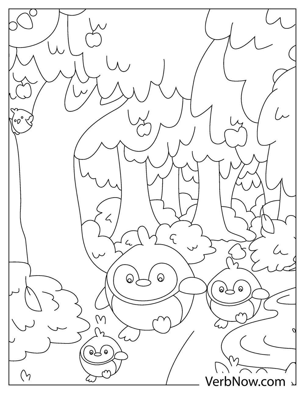 Squishmallows in magical forest coloring sheet