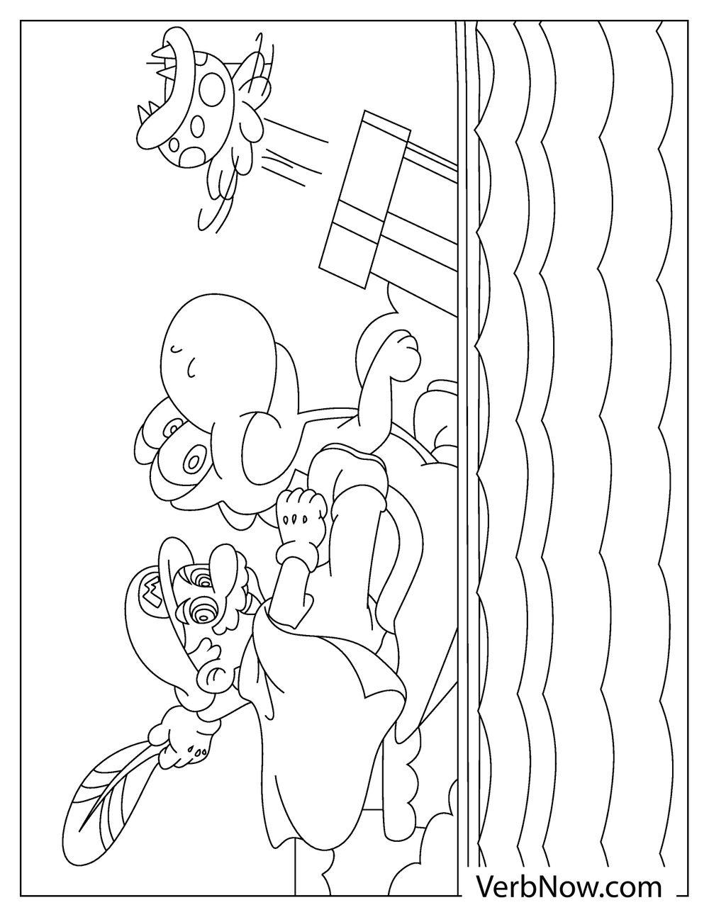 Mario and Yoshi in the adventure world to color
