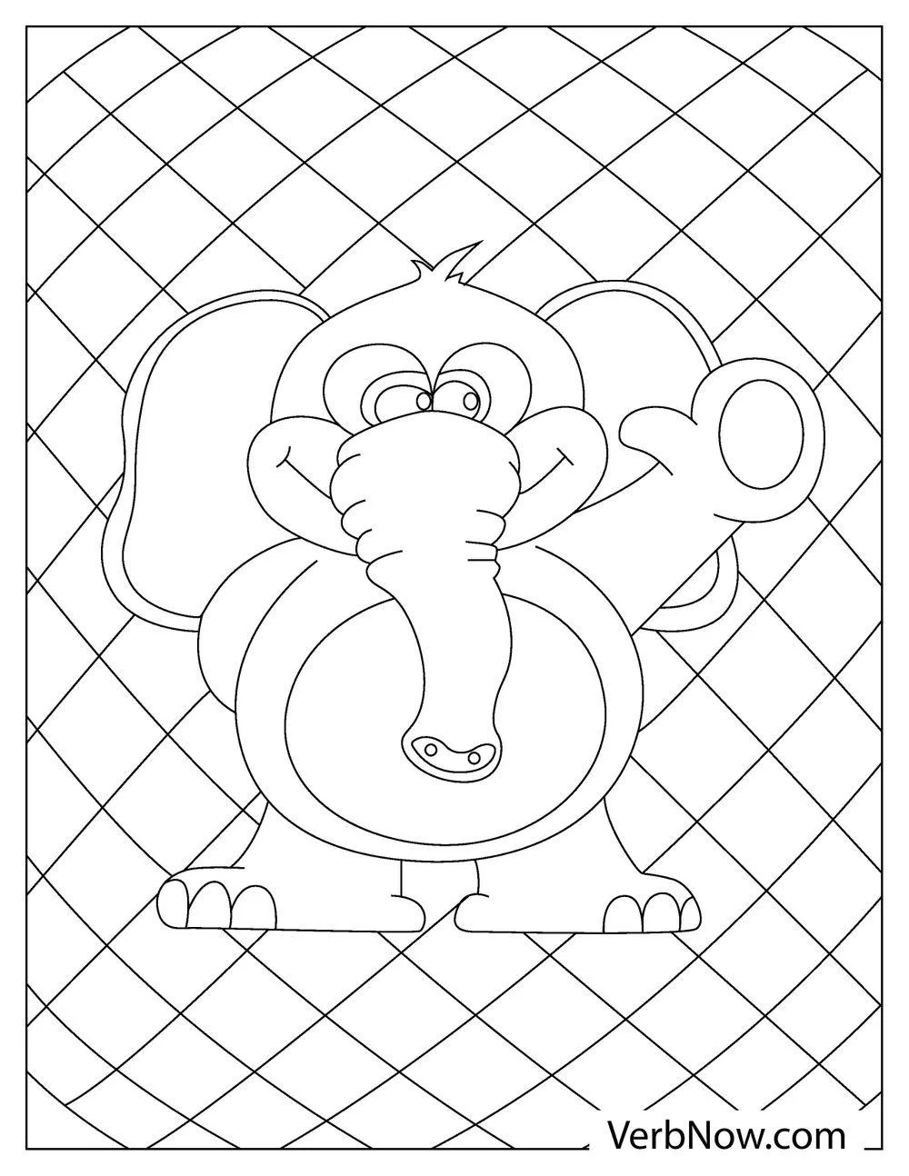 An elephant in the Yoshi coloring page
