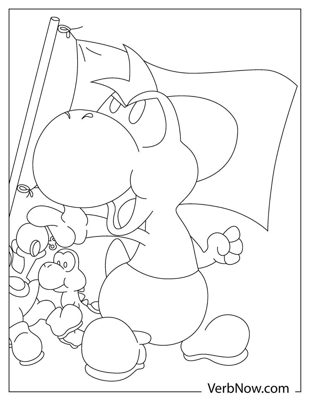 Yoshi with big smile coloring page