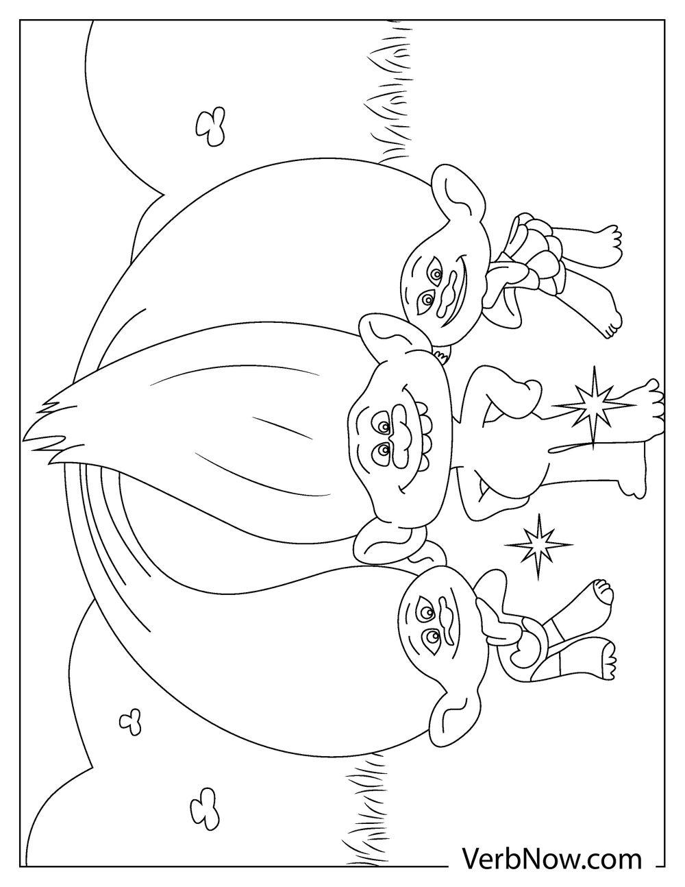 Trolls coloring page for kids