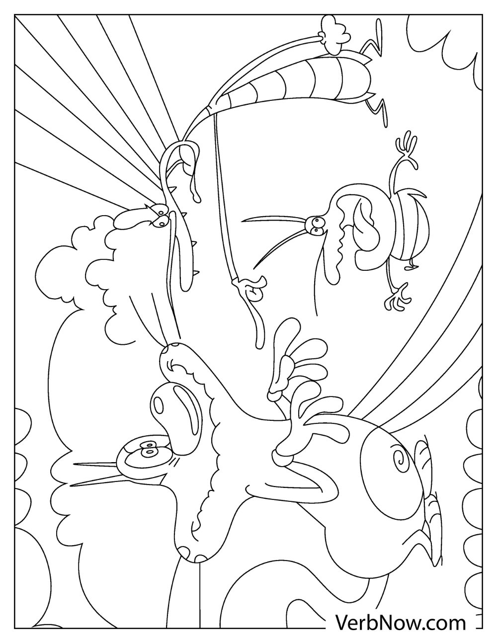 The Cockroaches Oggy coloring page