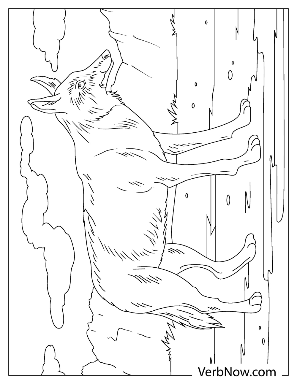 Ferocious coyote coloring page
