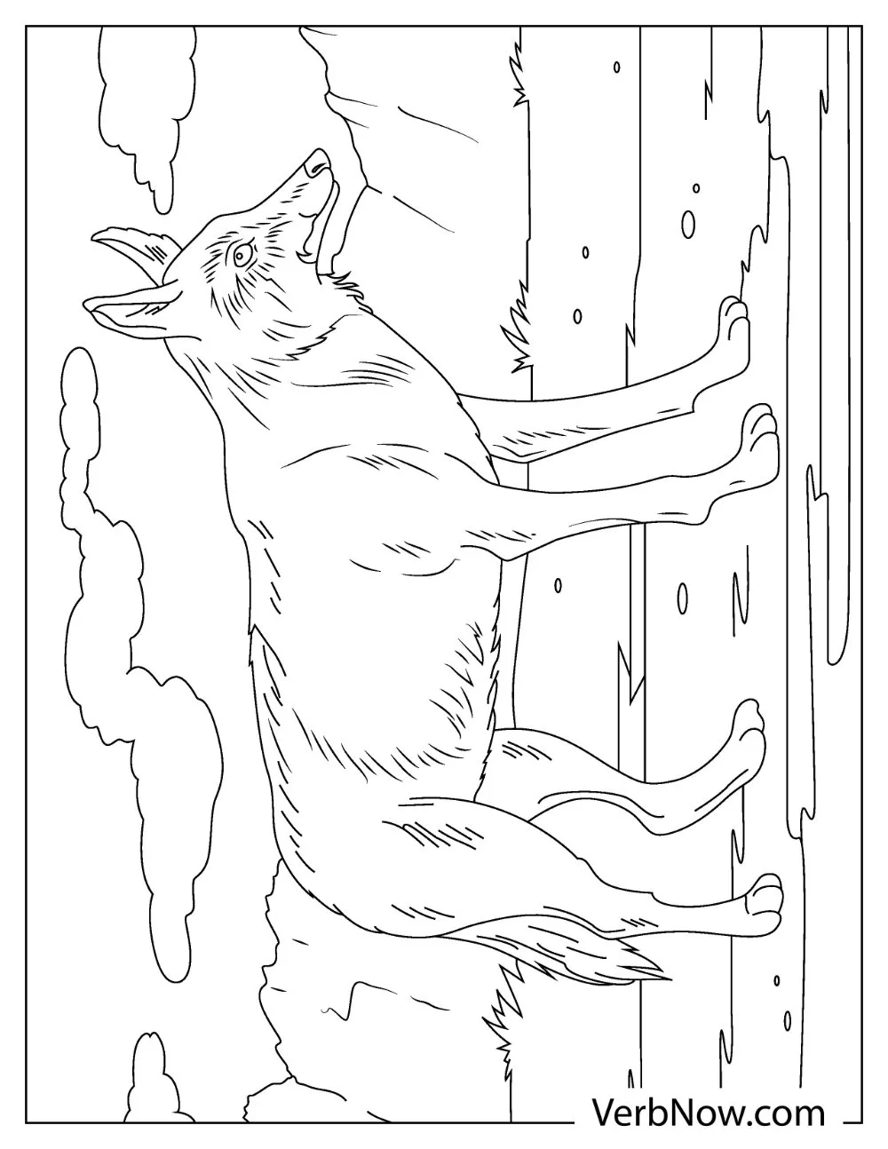 Ferocious coyote coloring page