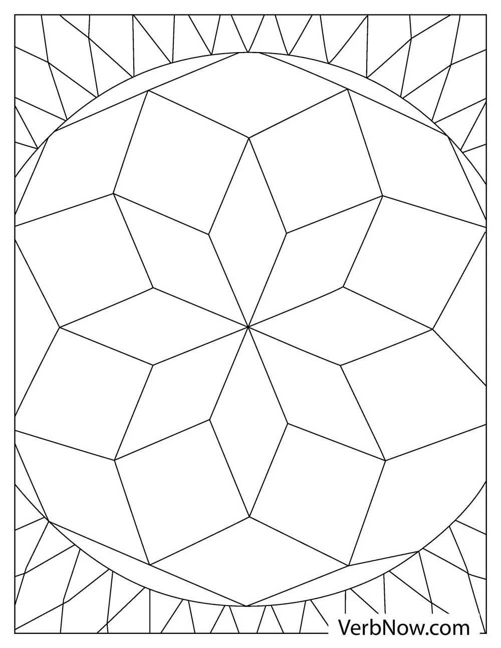 Free DIAMONDS Coloring Pages for Download (Printable PDF) Big round diamond coloring page