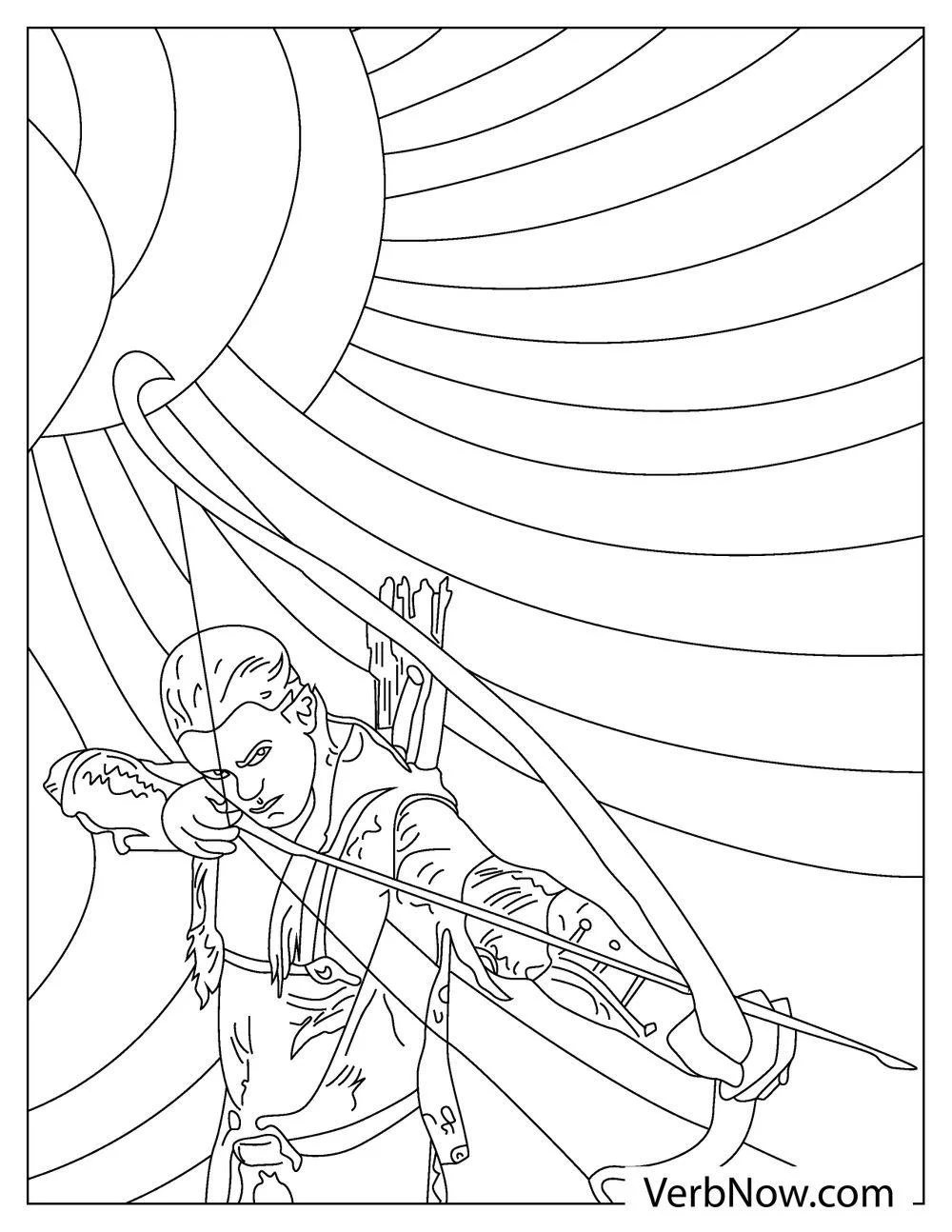 Legolas aiming the bow coloring sheet



