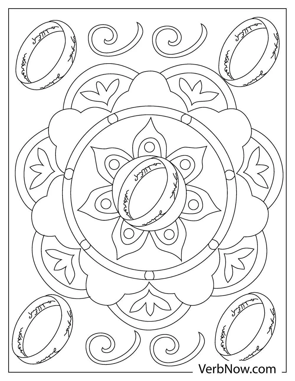 The One Ring surrounded by ornate Elvish symbols

