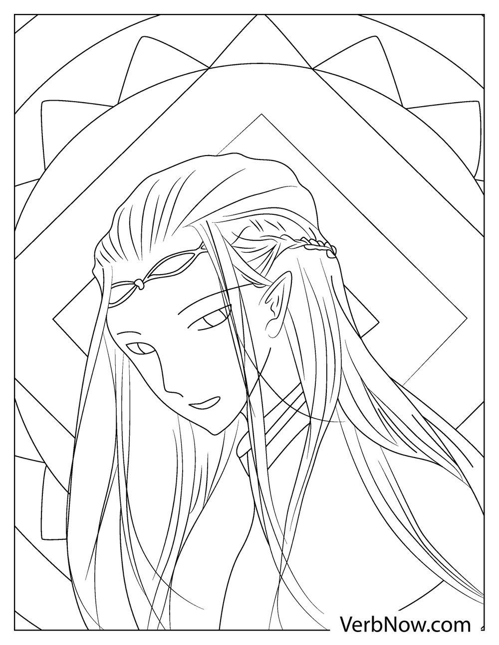 Elf prince with long hair coloring picture


