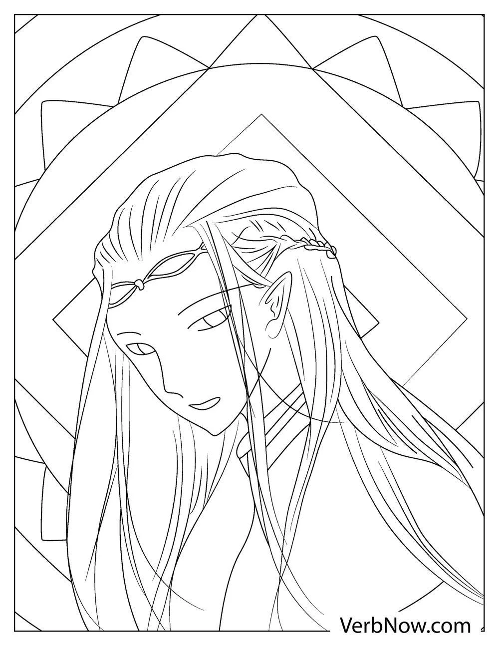Elf prince with long hair coloring picture

