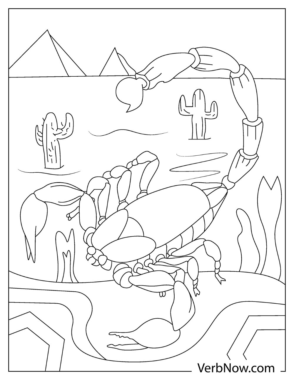 Dangerous scorpion animal coloring page