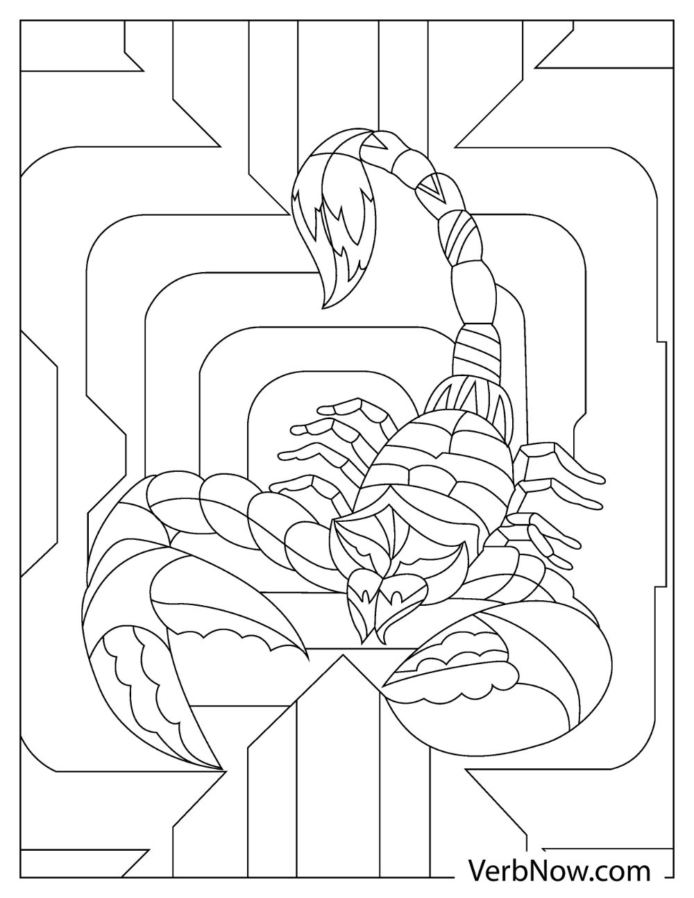 Scorpion with stinger coloring sheet