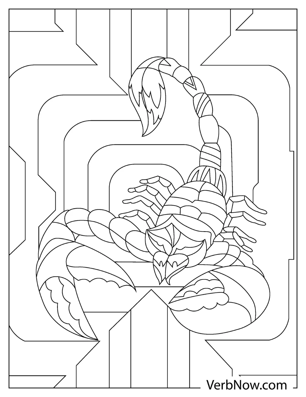 Scorpion with stinger coloring sheet