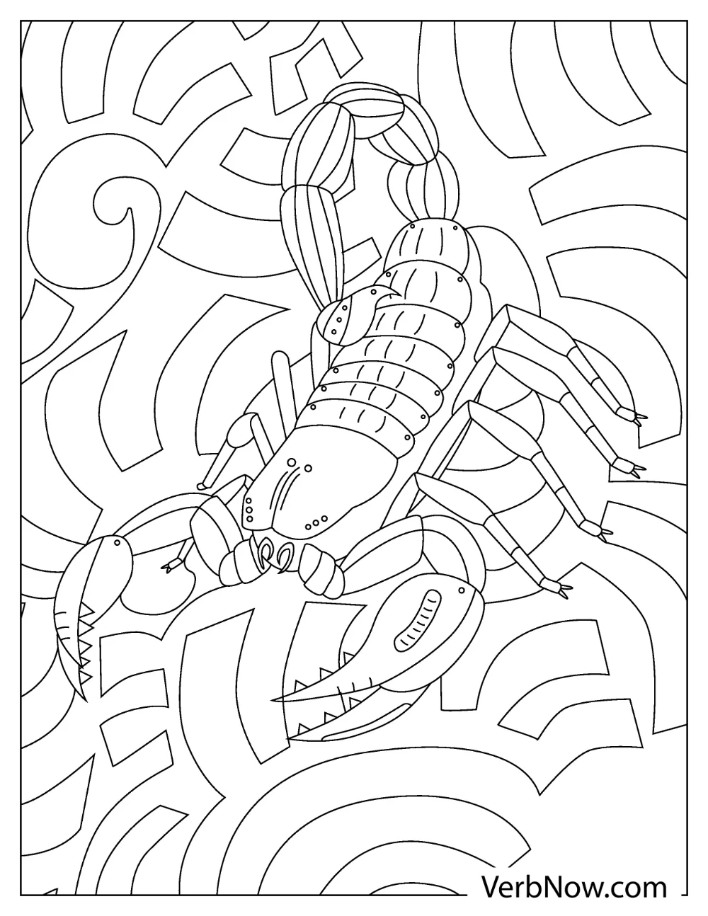 Stinging scorpion coloring page for science class