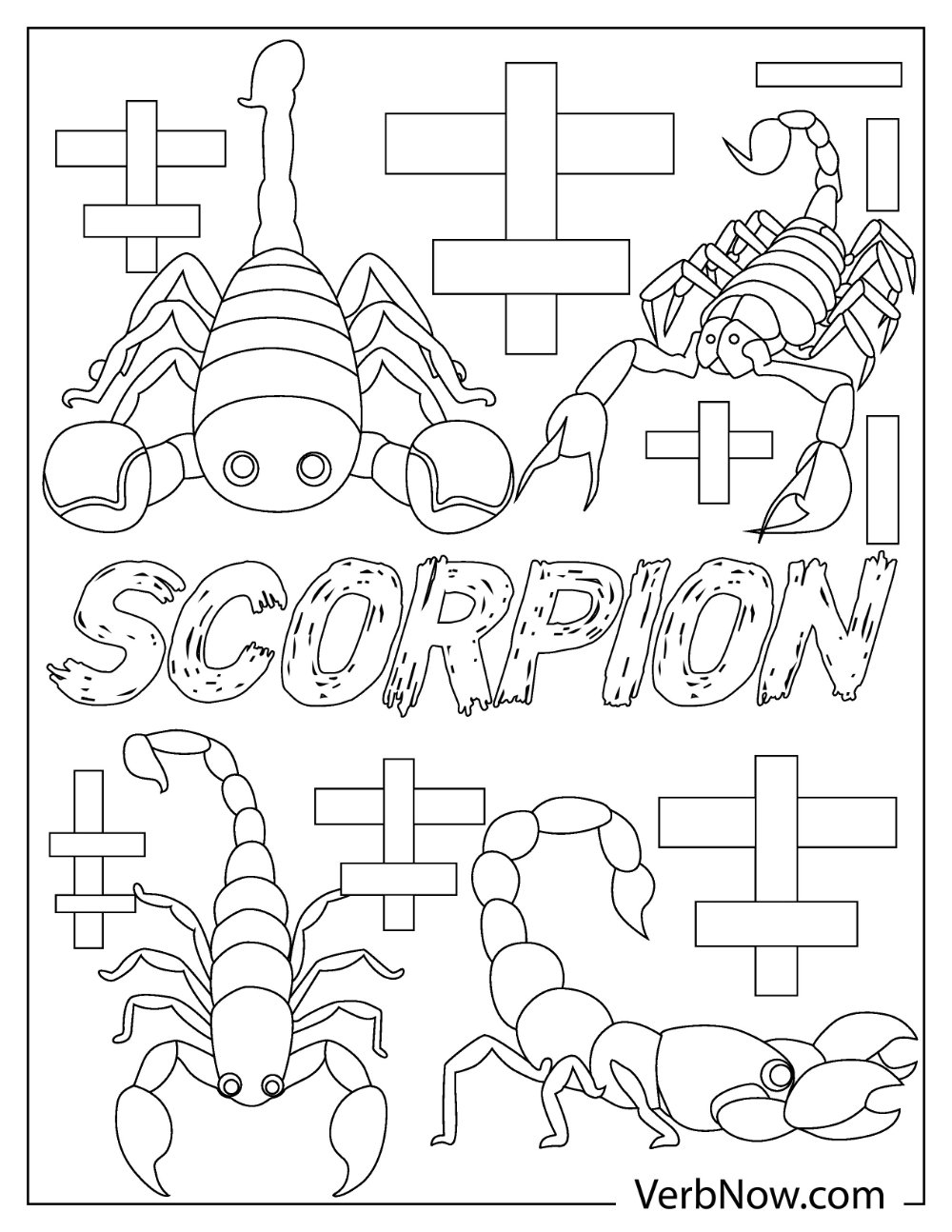 Creepy crawly scorpion coloring activity page