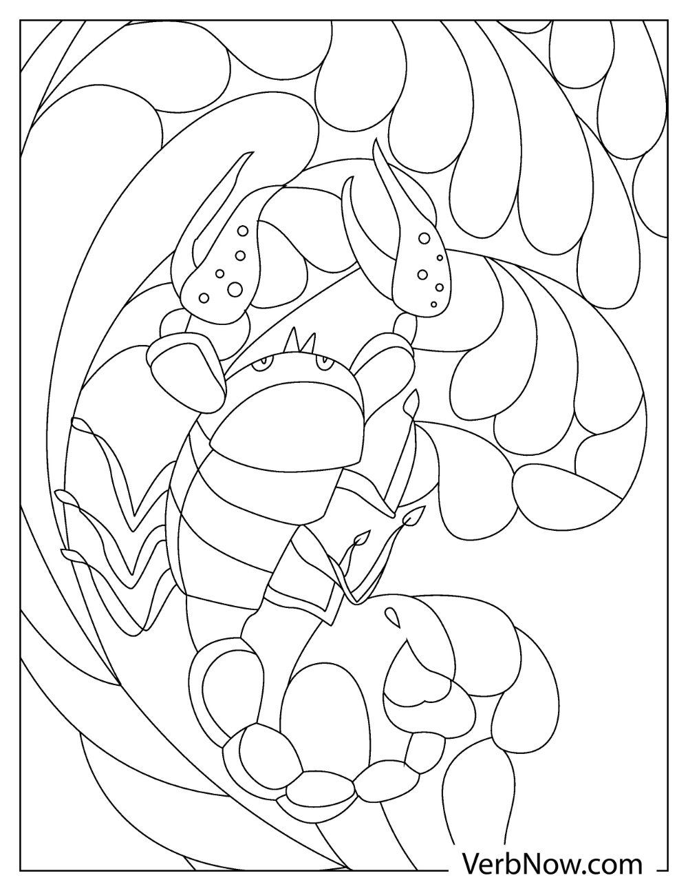 Easy scorpion coloring page for kids
