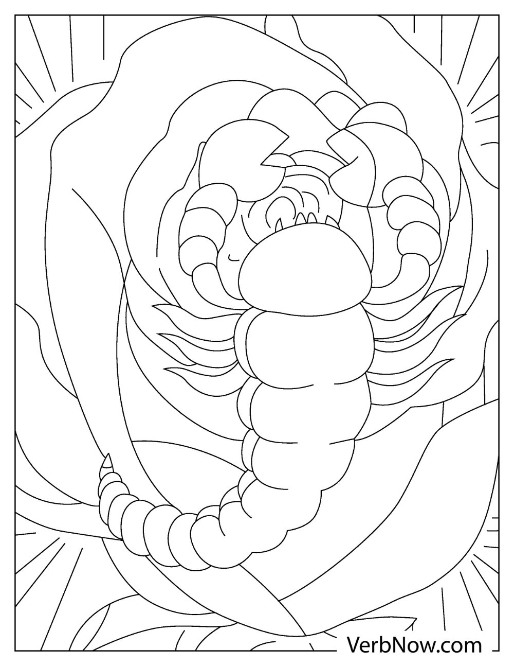 Desert scorpion coloring page printable 