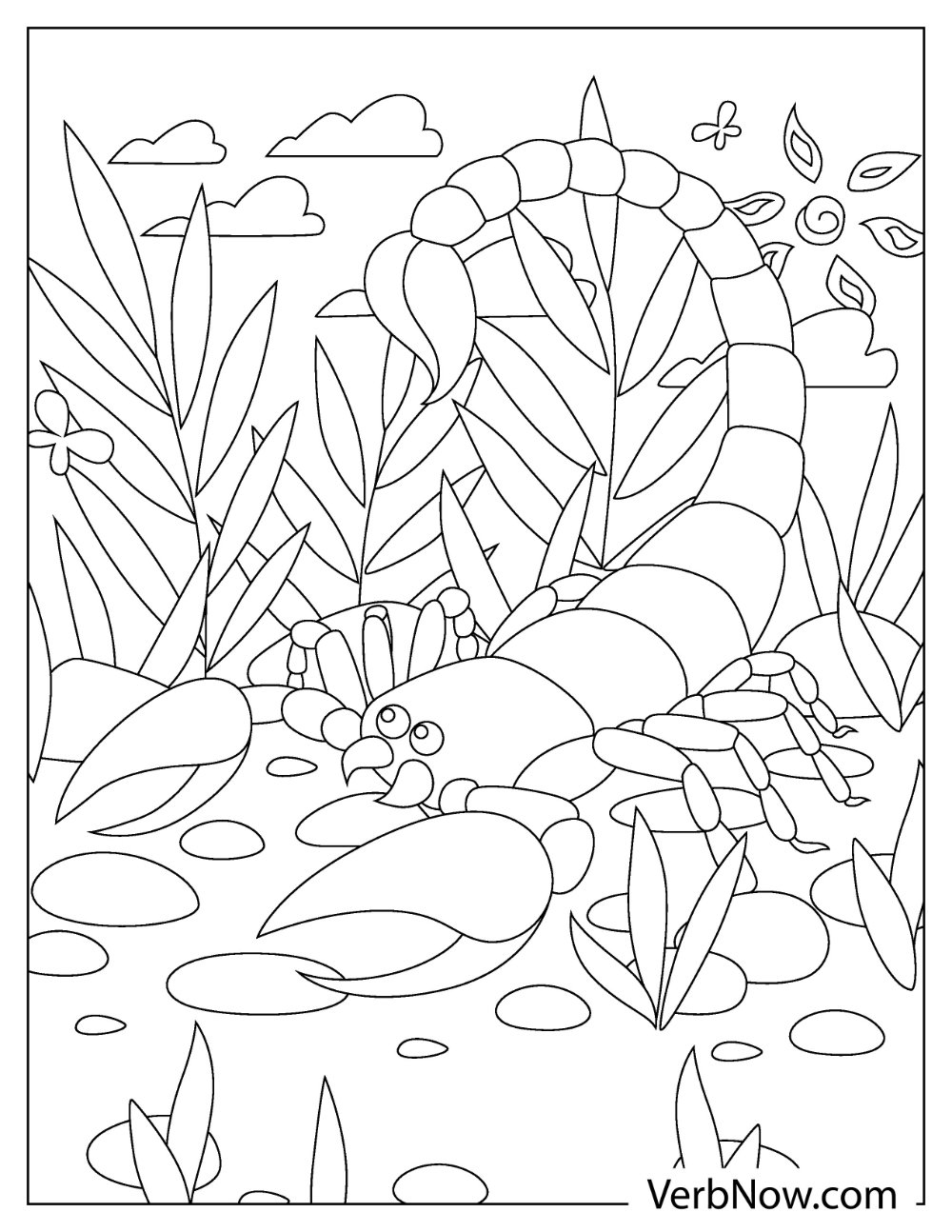 Creepy scorpion coloring activity for Halloween