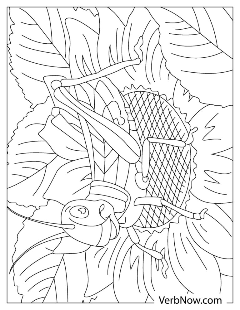 Free GRASSHOPPER Coloring Pages for Download (Printable PDF)