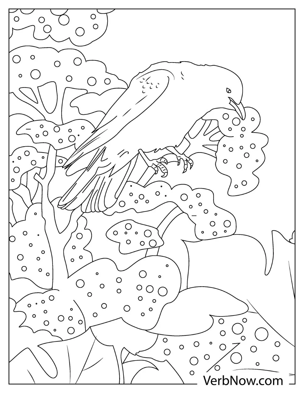 Free RAVEN Coloring Pages for Download (Printable PDF) Black feathered raven coloring page