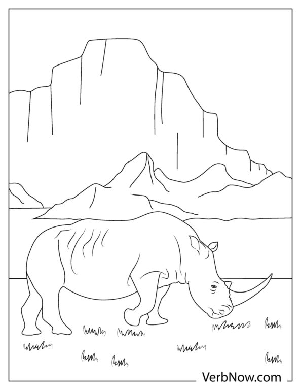 22 RHINOCEROS Coloring Pages &amp; Book for Download (Printable PDF)