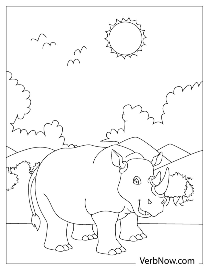 22 RHINOCEROS Coloring Pages &amp; Book for Download (Printable PDF)