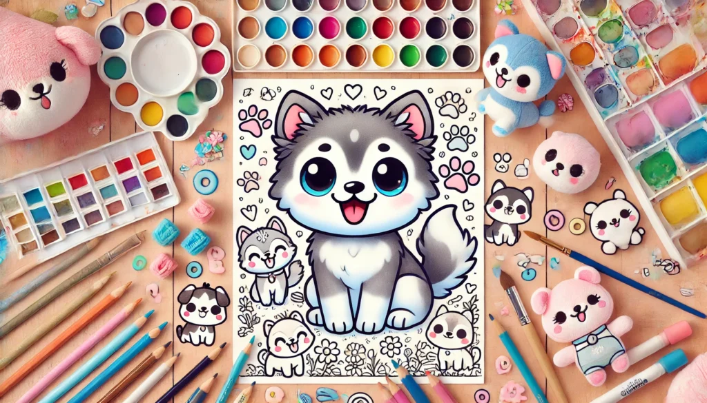 Husky Dog Coloring Page