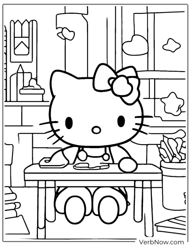Free Hello Kitty Coloring Pages (100% Printable PDF) - VerbNow
