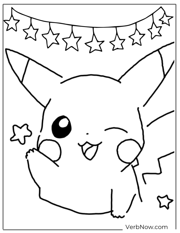 30 Free Pikachu Coloring Pages Printable PDF 