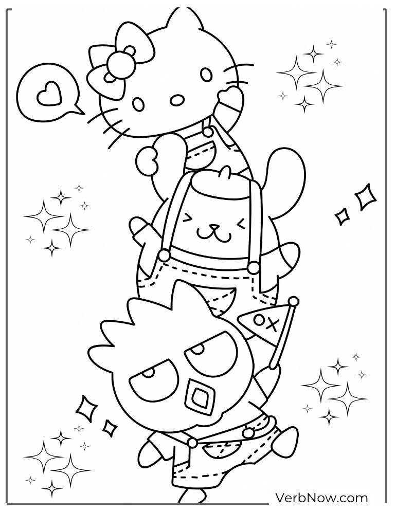 Sanrio Coloring Pages Hello Kitty And Friends