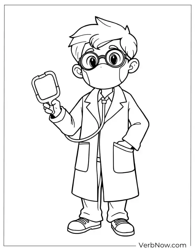 A boy working as a doctor to color