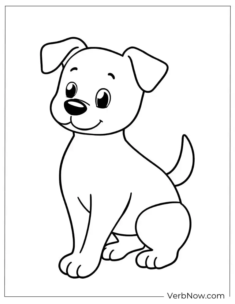 Simple cute cat coloring page for pre-school kids