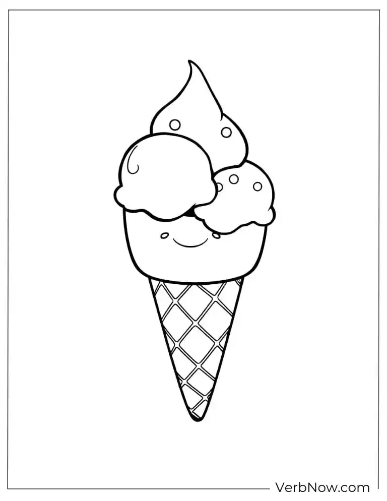 Simple ice-cream coloring picture for toddlers
