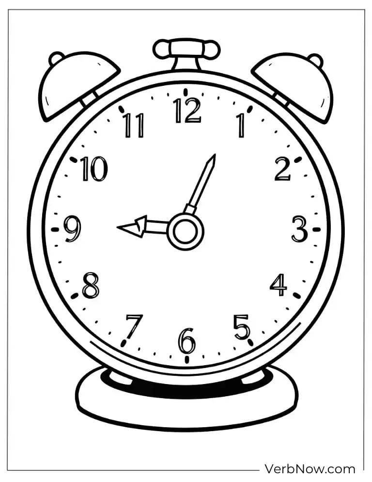 Alarm clock coloring page for children