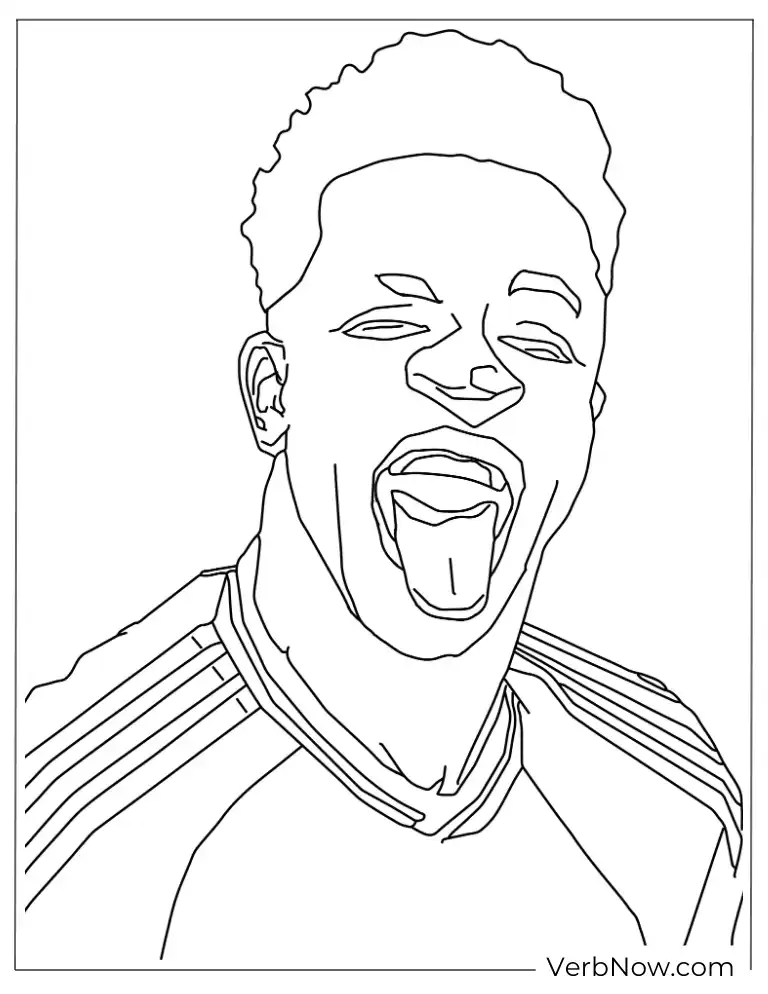 Vinicius Junior soccer player of Real Marid coloring page