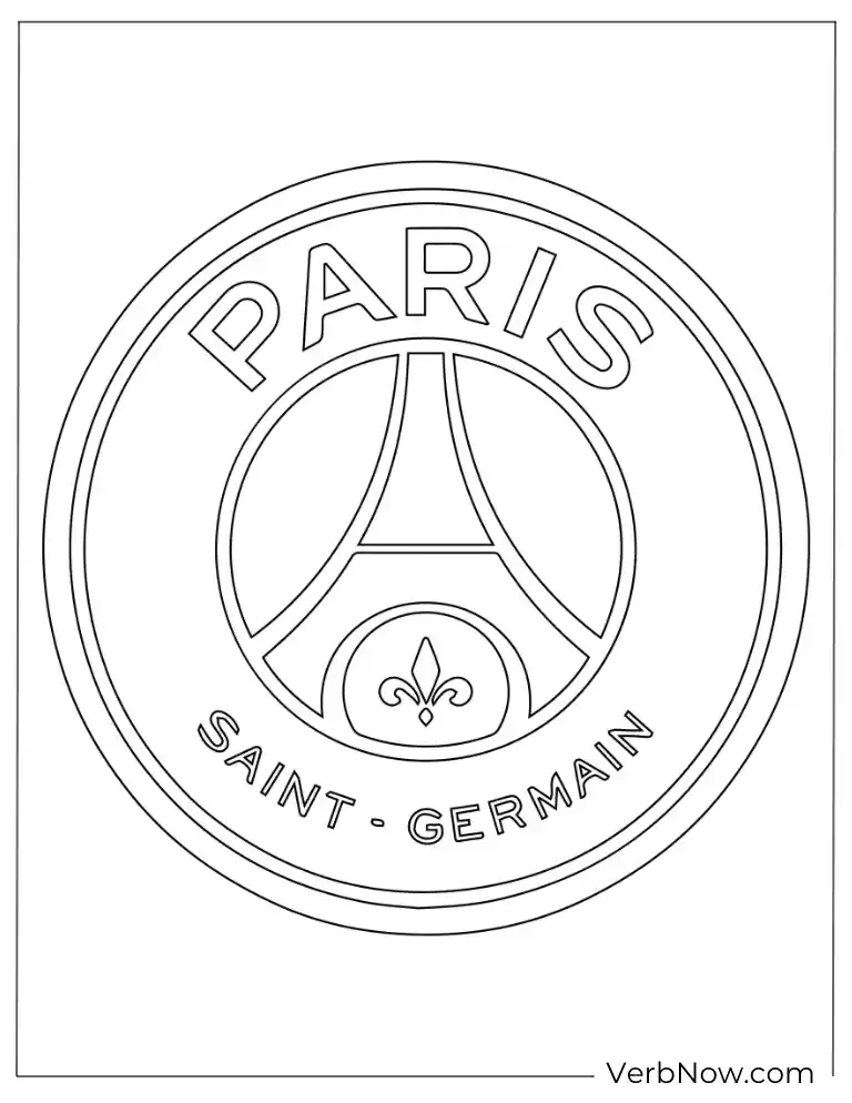 Paris Saint-Germain Logo Coloring Page