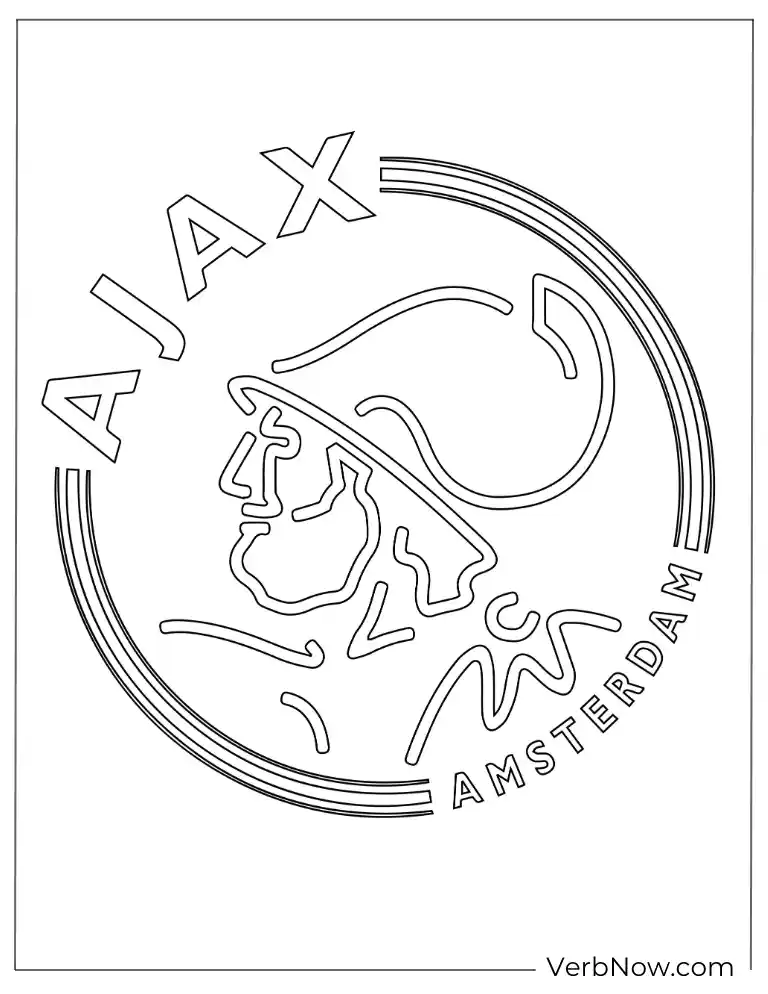 Ajax Amsterdam Logo Coloring Page 