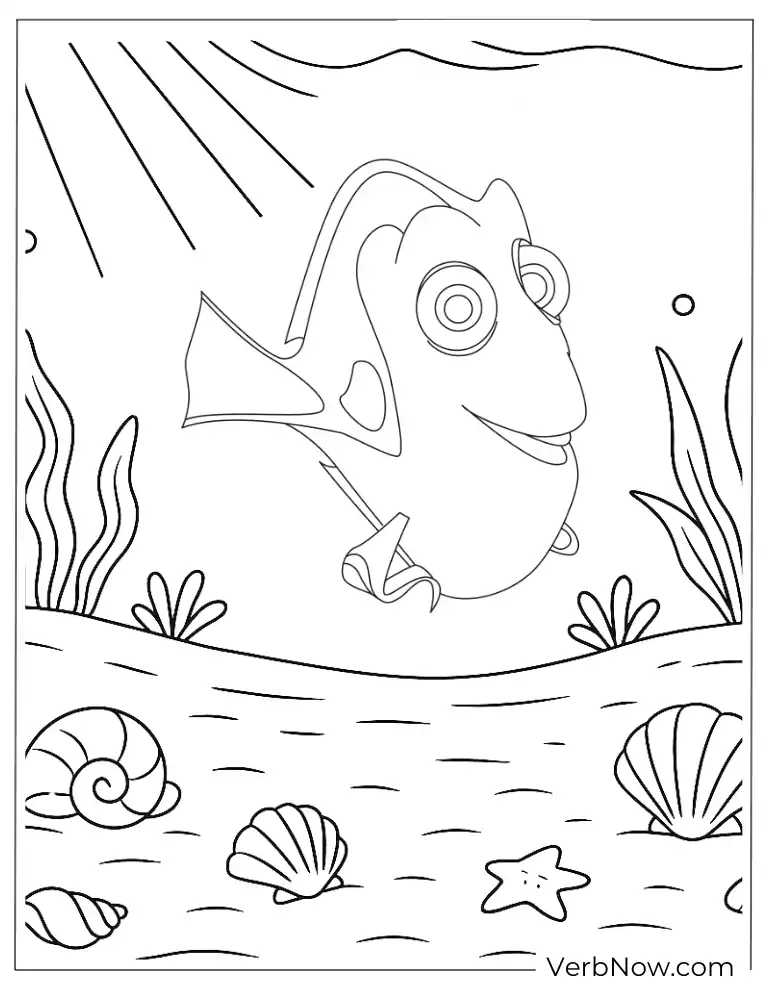 Dory and Hank "Finding Dory" coloring page.