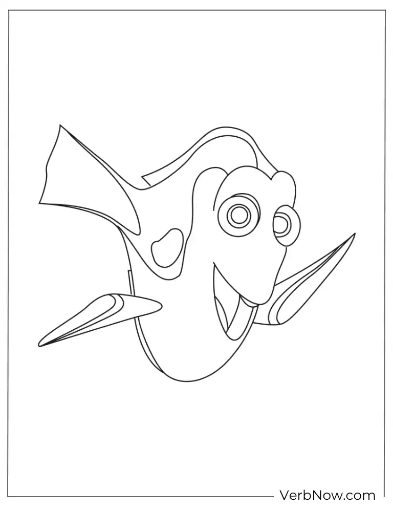 Dory and friends at underwater castle coloring page.