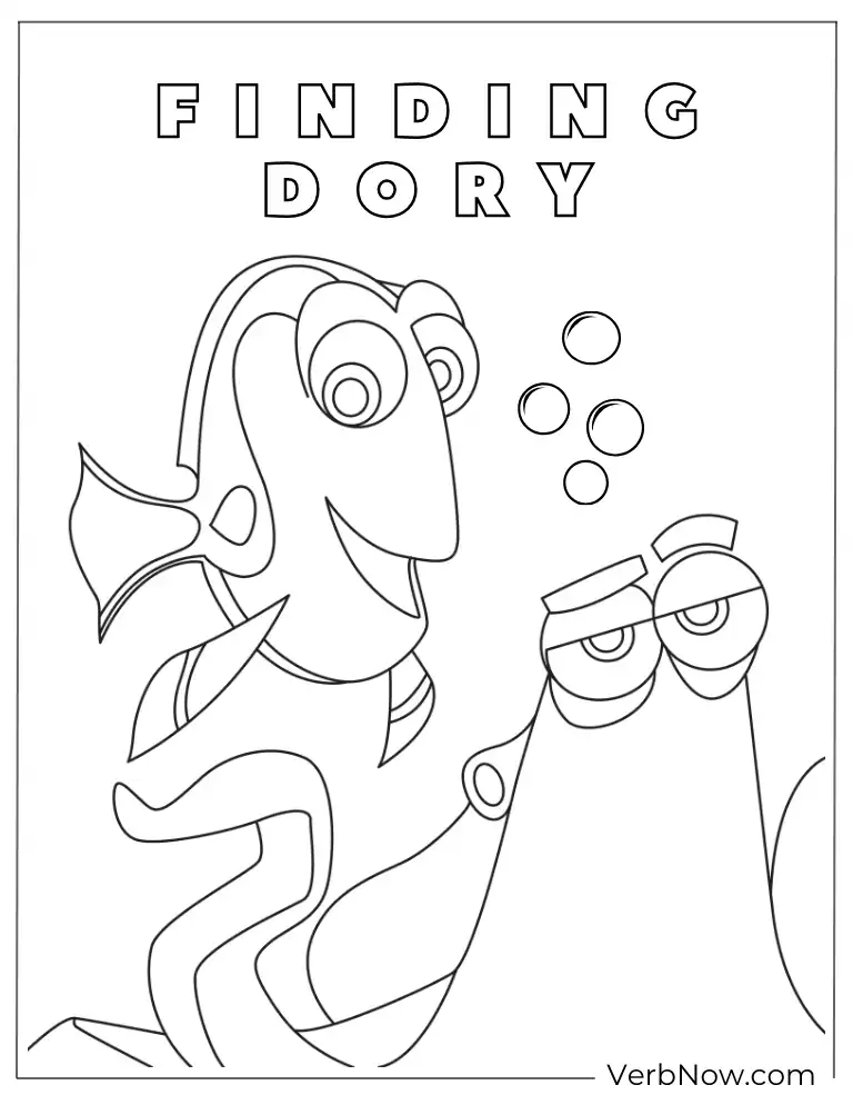 Finding Dory with Hank coloring page.