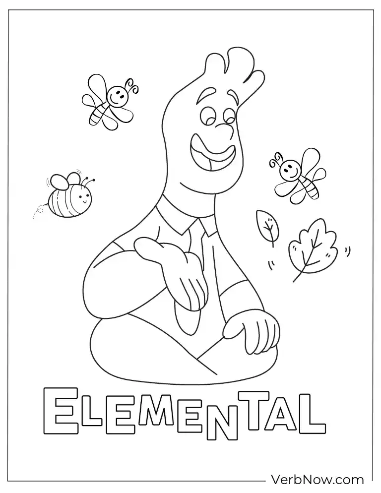 Calm outdoor Elemental coloring sheet