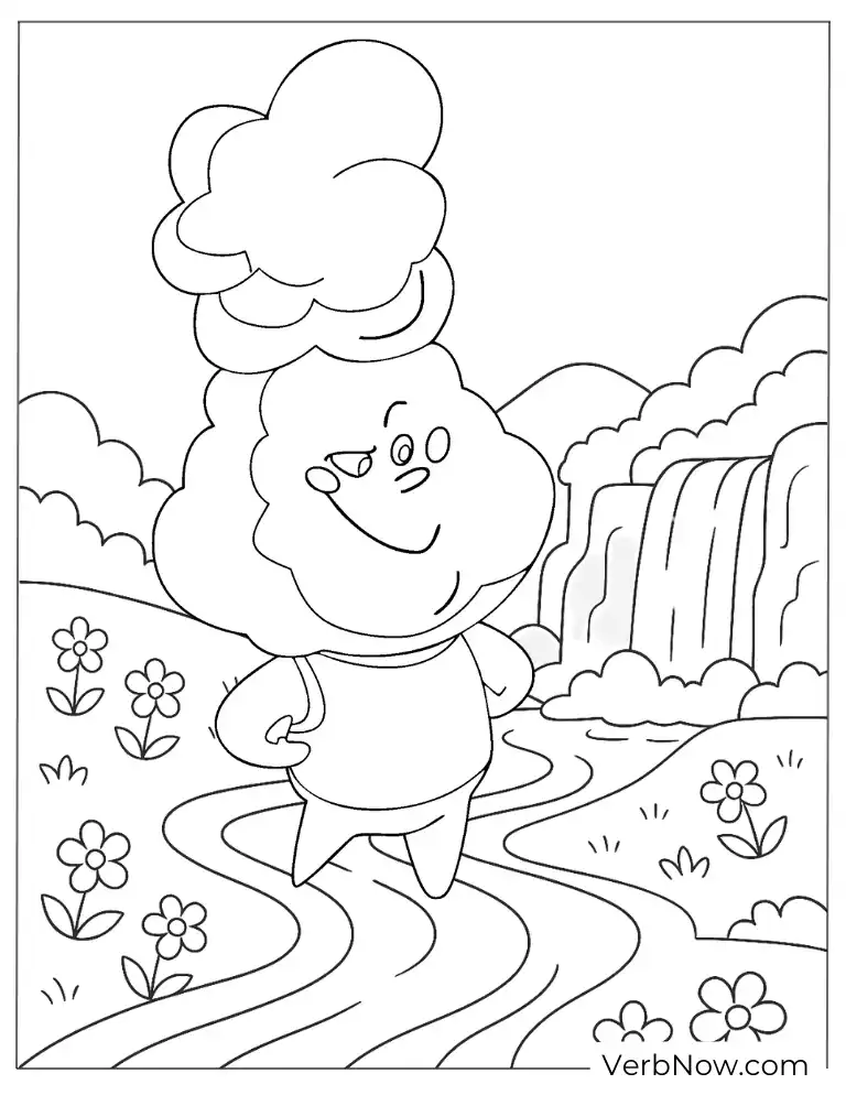 Peaceful Elemental scene for coloring
