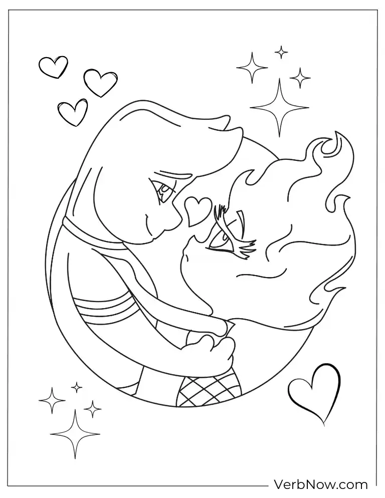 Ember and Wade love coloring page from Elemental