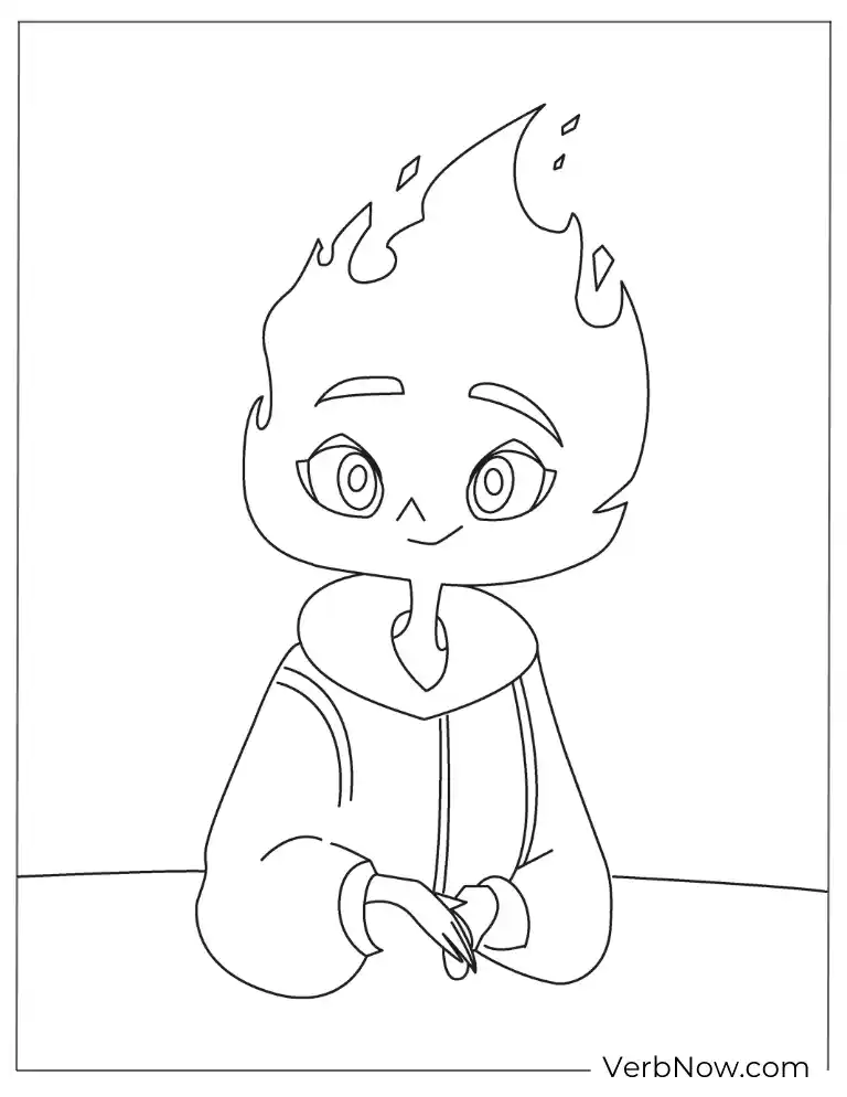 Thoughtful Elemental coloring page